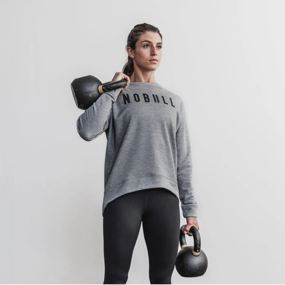 NOBULL crewneck pullover in Heather gray